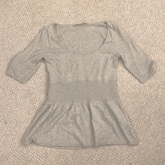 Boston proper peplum fitted flare grey sweater S - Picture 6 of 6